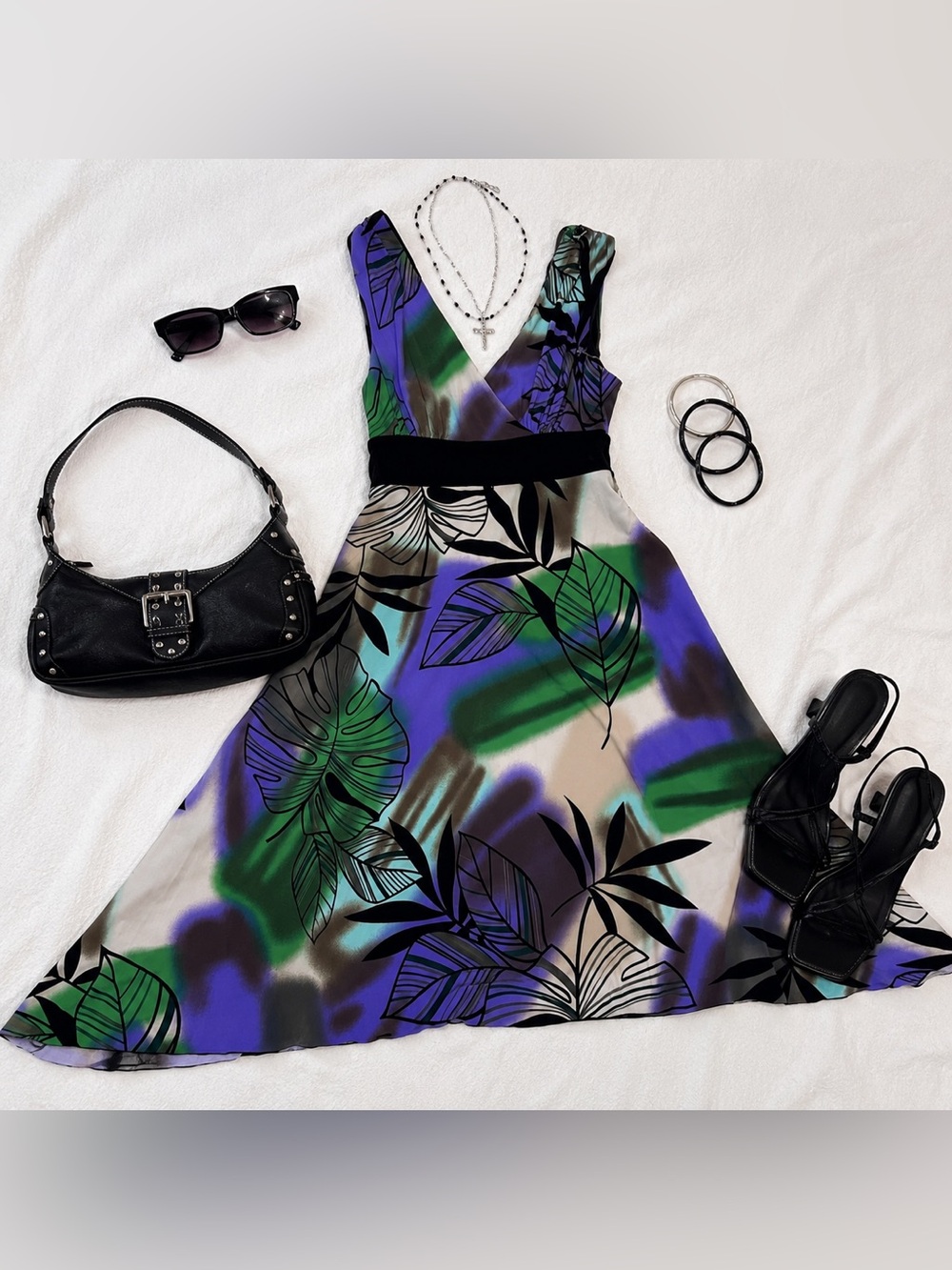 Y2K Tropical Fairy Maxi Dress ✨ 2000s Resort Glam Mall Goth Indie Coquette S Vtg
